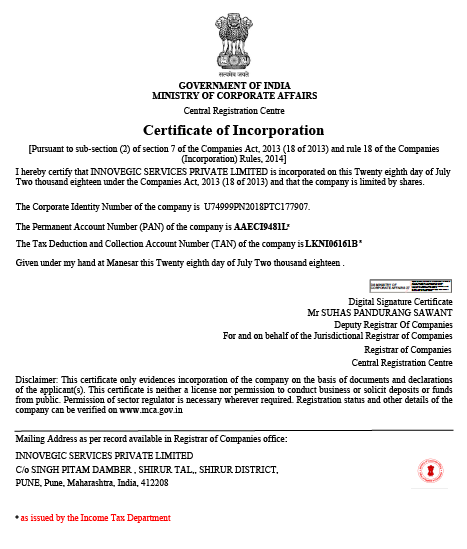 ROC Certificate